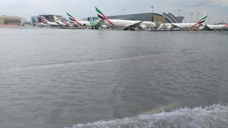 Dubai Flooded After Two Hours Torrential Rain Flights Affected The   Dubai Airport Flooding 1140x641 1 768x432 